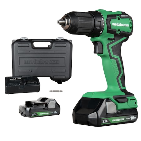 Metabo Hpt 18V MV Cordless Brushless Sub-Compact Driver Drill Kit 2 x 2.0AH DS18DDXSM